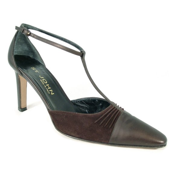 St. John Shoes - ST. JOHN Couture Cap-Toe T-Strap Pumps ITALY
